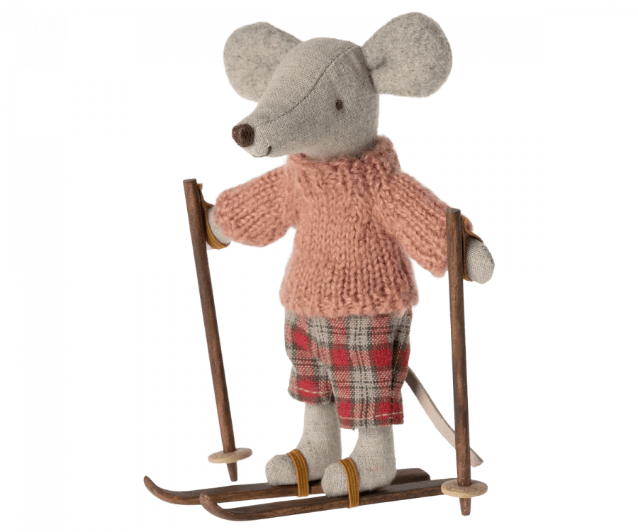 maileg ski and ski poles, big sister & big brother