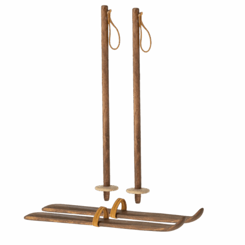 maileg ski and ski poles, mum & dad mouse
