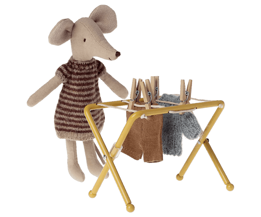 maileg drying rack with pegs mini
