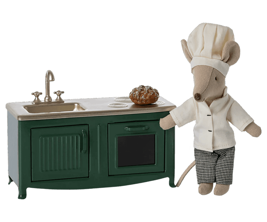 maileg kitchen, mouse dark green