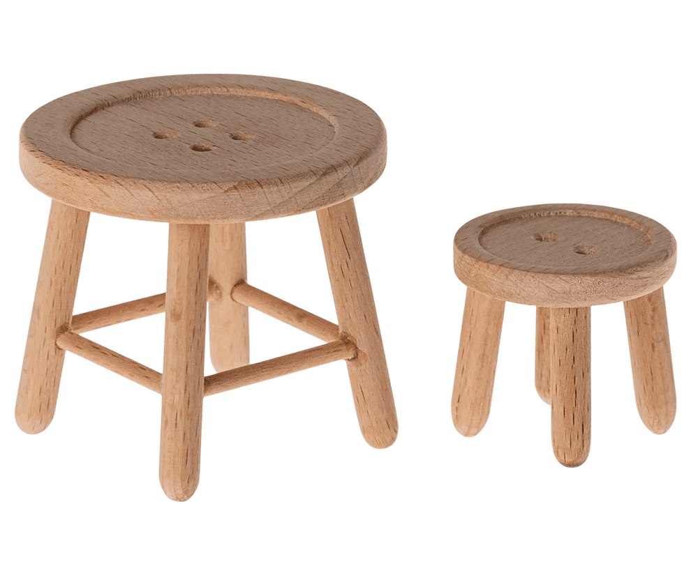 maileg table and stool set, mouse