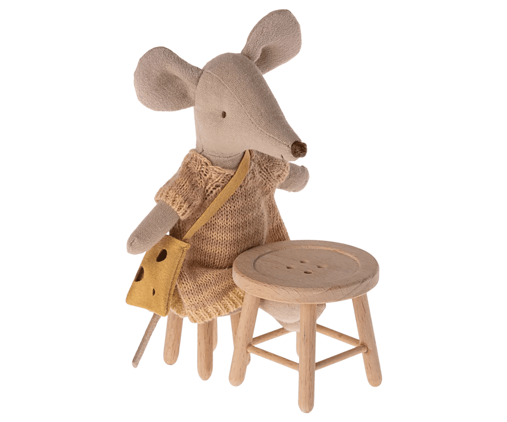 maileg table and stool set, mouse