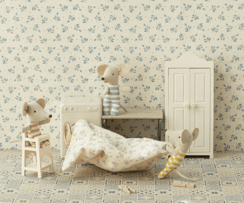 maileg high chair, mouse off white