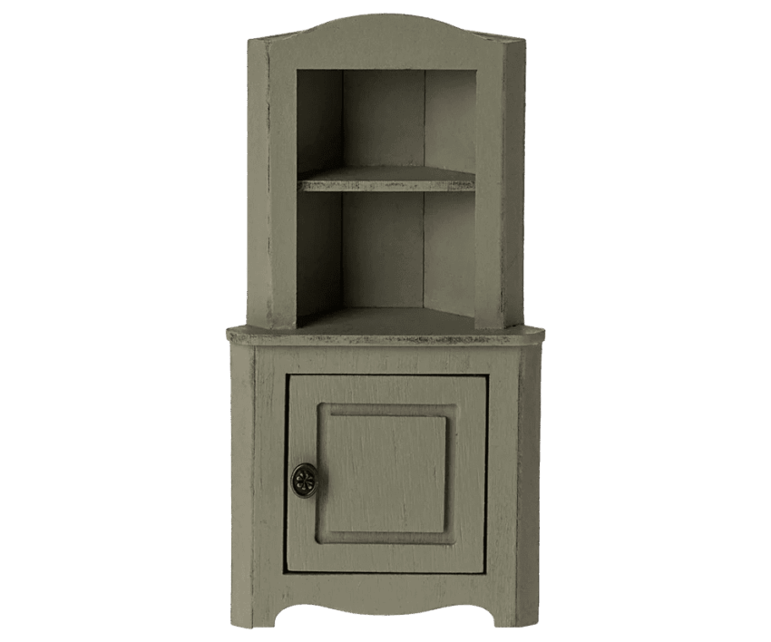 maileg corner cabinet mouse light green