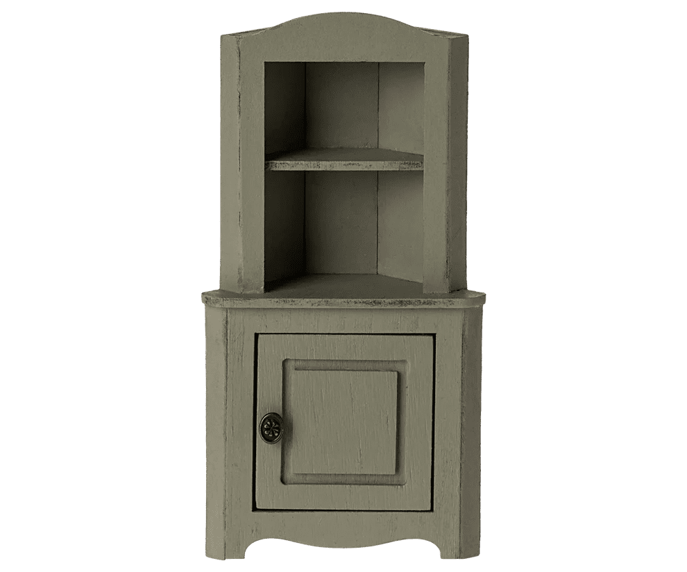 maileg corner cabinet mouse light green