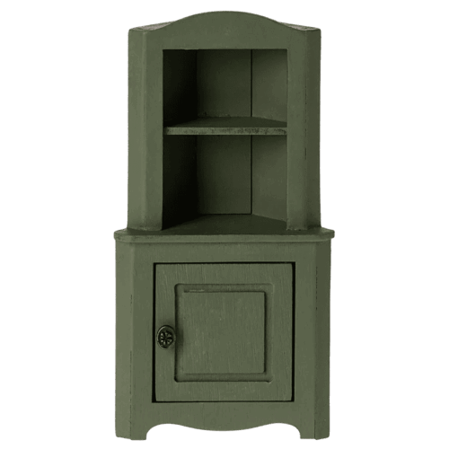 maileg corner cabinet mouse dark green