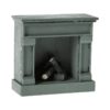 maileg fireplace vintage with light blue