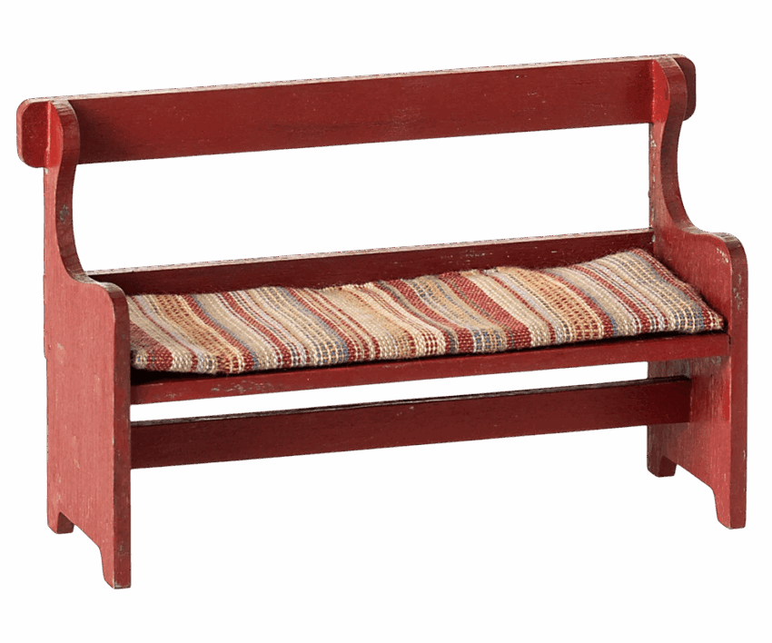 maileg bench mouse red