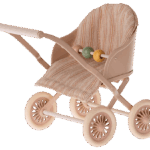 maileg stroller, baby mouse rose