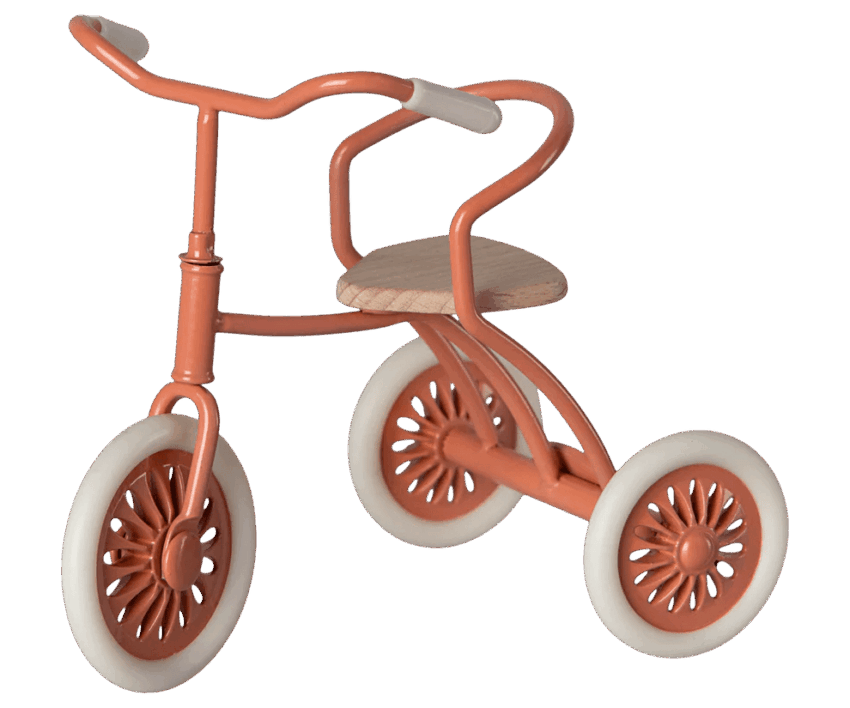 maileg abri à tricycle, mouse coral