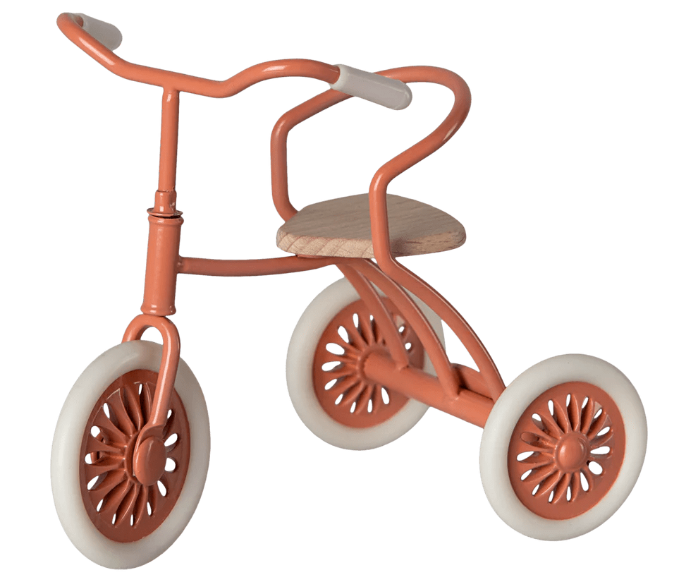 maileg abri à tricycle, mouse coral