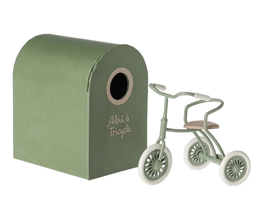 maileg abri à tricycle, mouse green