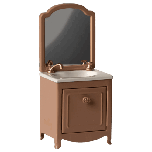 maileg sink dresser with mirror, dark powder