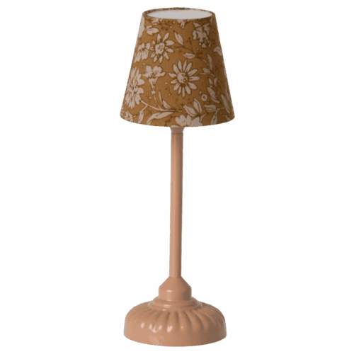 maileg vintage floor lamp with light, mouse dark powder