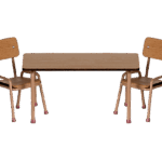 maileg table & chair set mouse dark powder