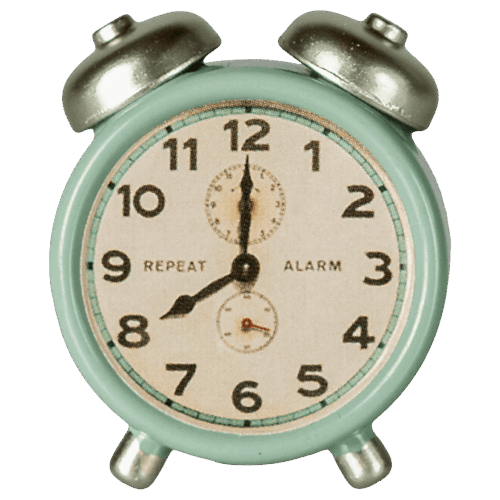 maileg alarm clock, mouse mint
