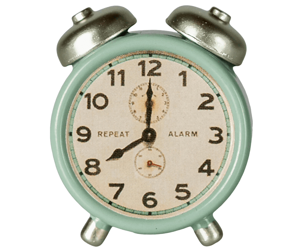 maileg alarm clock, mouse mint