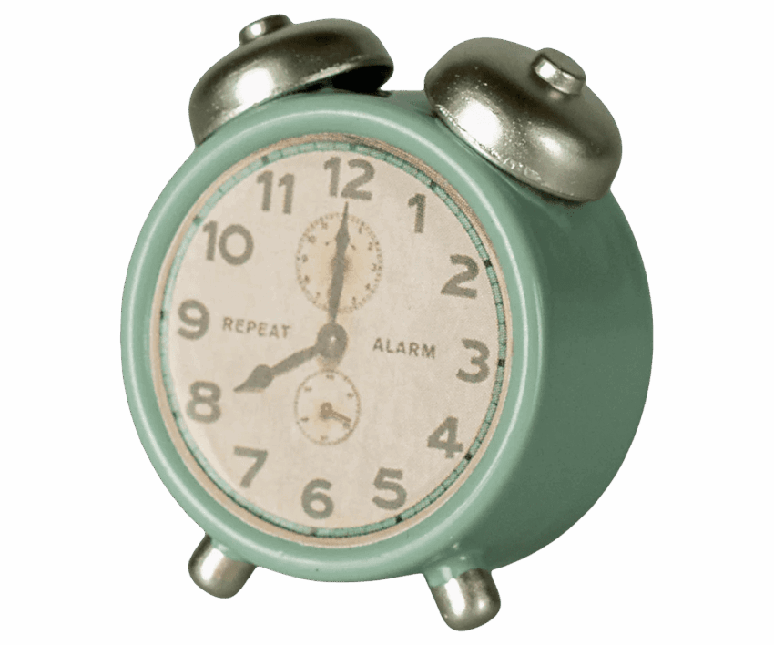 maileg alarm clock, mouse mint