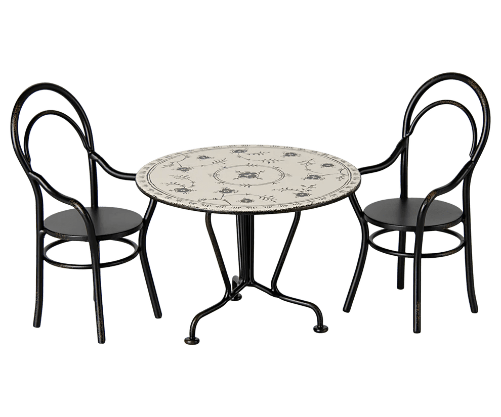 maileg dining table set with 2 chairs