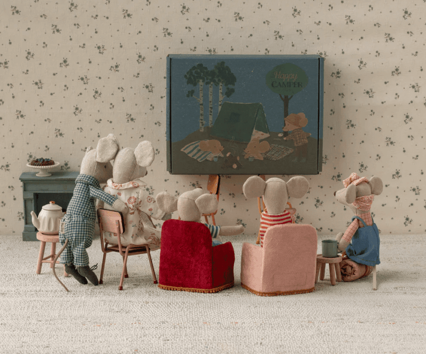 maileg folding chair, mouse rose