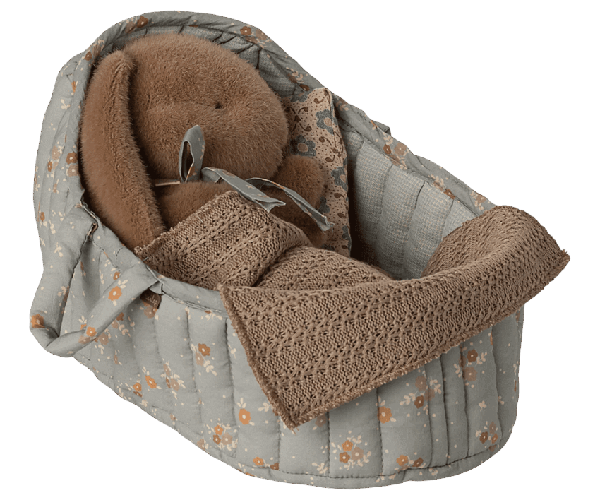 maileg carry cot, large blue