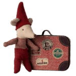 maileg christmas mouse, baby in suitcase