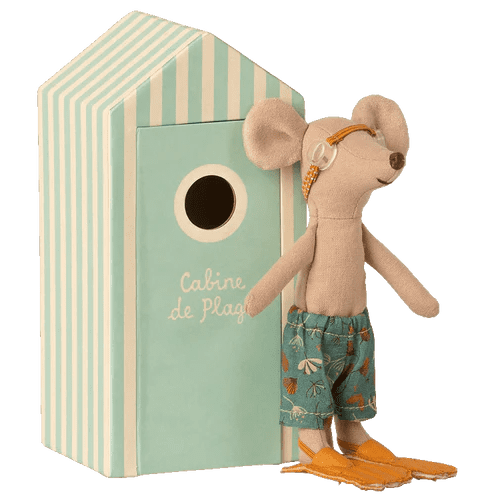 maileg beach mouse, big brother in cabin