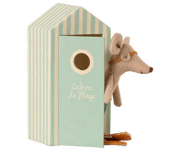 maileg beach mouse, big brother in cabin