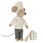 maileg chef mouse with soup pot and spoon