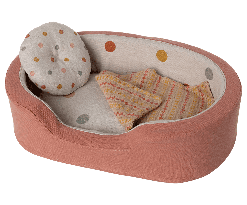 maileg cosy basket, medium coral