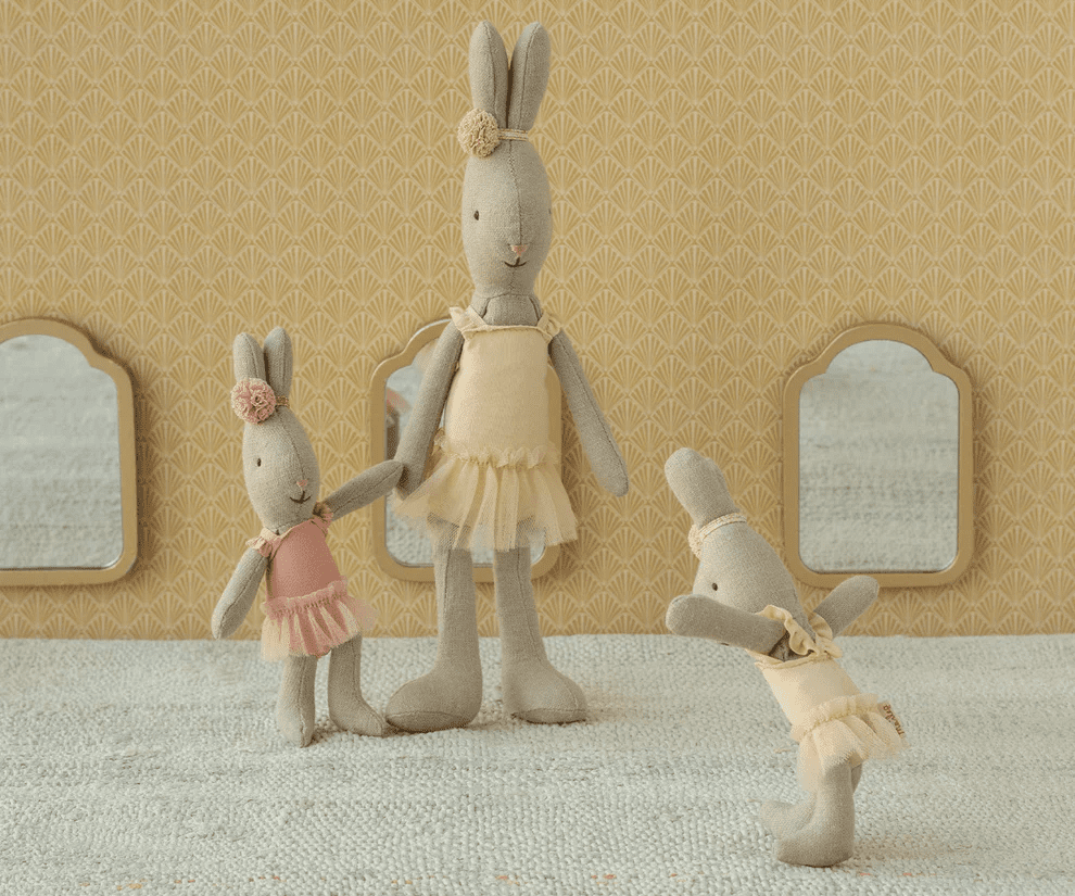 maileg ballerina rabbit, ballet suit and skirt cream