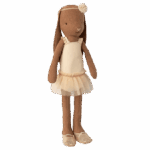 maileg bunny size 2, chocolate brown ballet suit and skirt cream 24cm