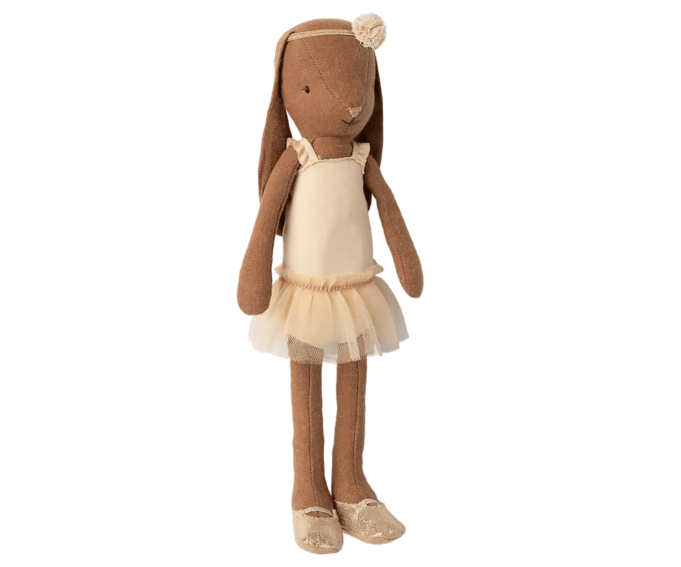 maileg bunny size 2, chocolate brown ballet suit and skirt cream 24cm