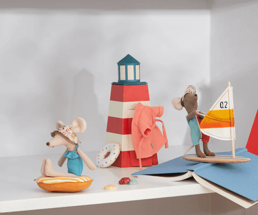 maileg bathrobe, mum mouse coral