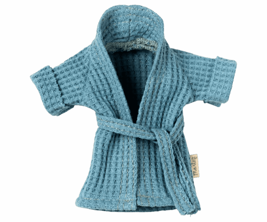 maileg bathrobe dad mouse dusty blue