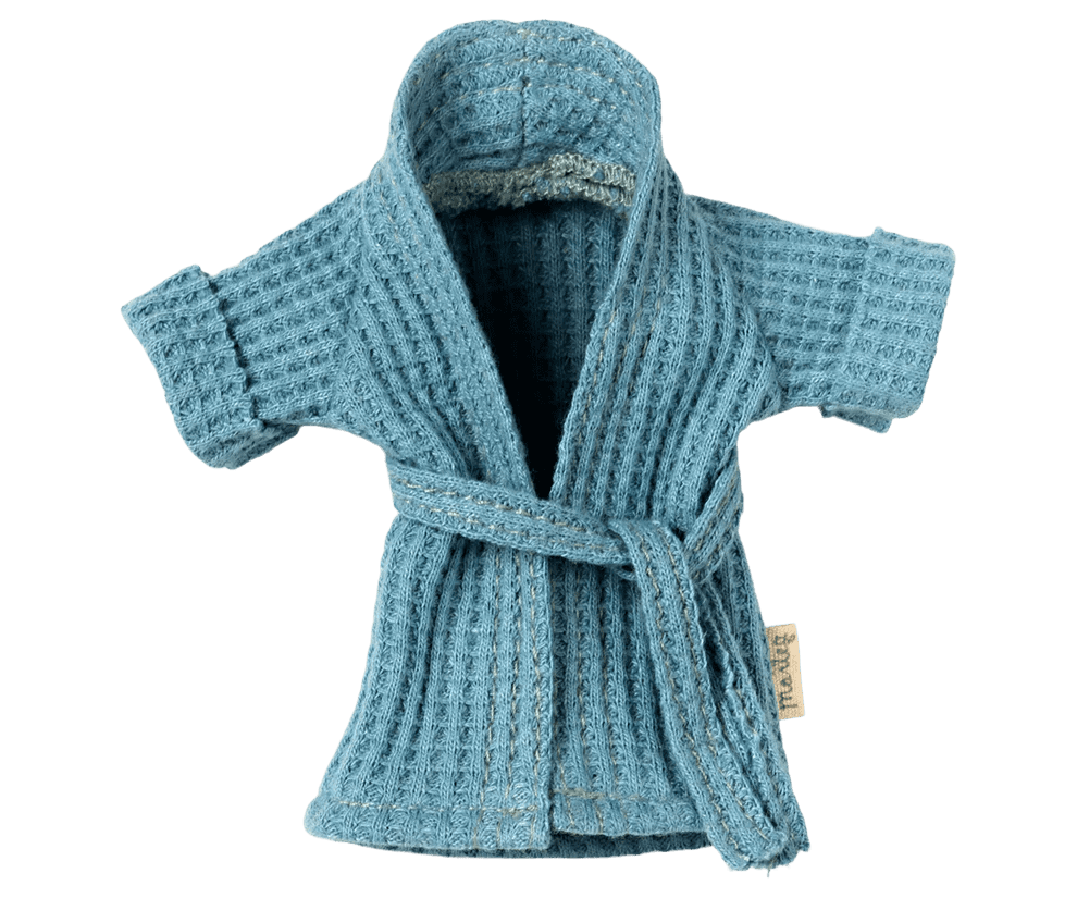 maileg bathrobe dad mouse dusty blue