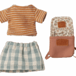 maileg clothes and bag, big sister mouse old rose