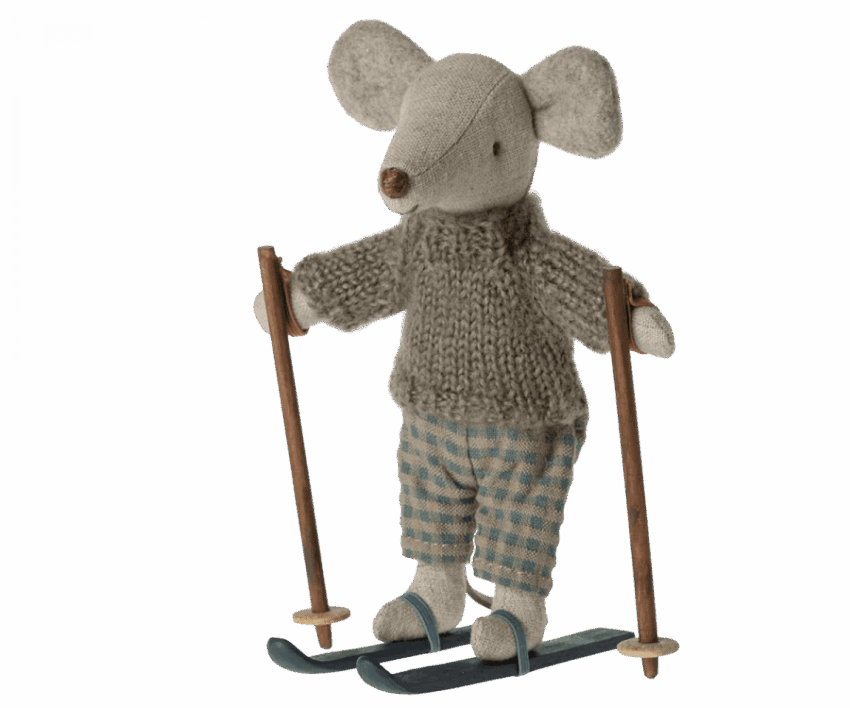 maileg winter mouse with ski set, big brother