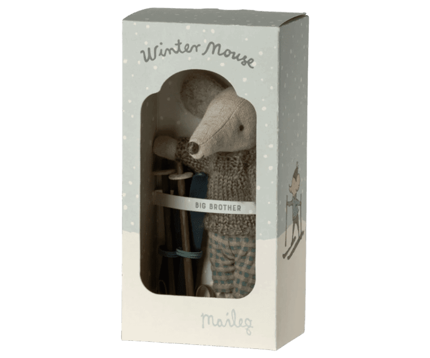 maileg winter mouse with ski set, big brother