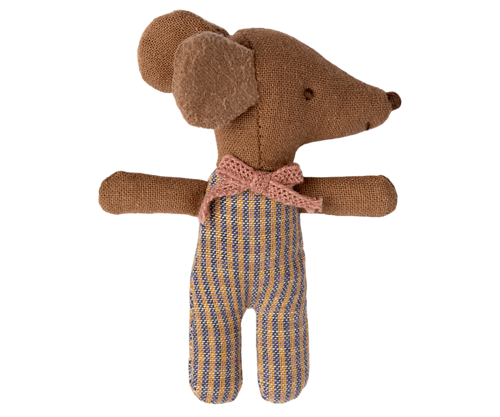 maileg sleepy/wakey baby mouse in matchbox rose