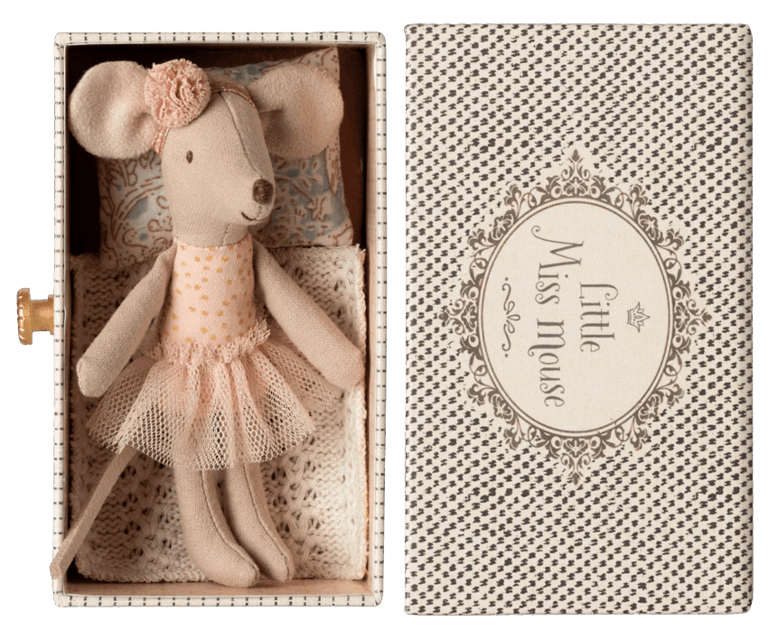 maileg ballerina muis kleine zus in doos