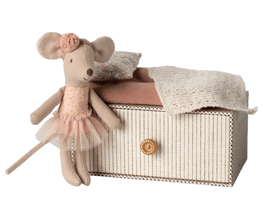 maileg ballerina muis kleine zus in doos