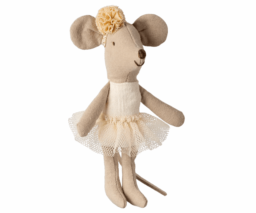maileg ballerina mouse, little sister off white