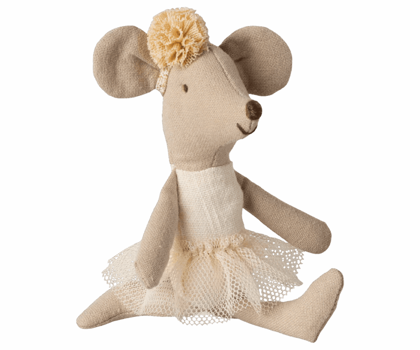 maileg ballerina mouse, little sister off white