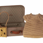 maileg knitted dress and bag in suitcase, big sister mouse