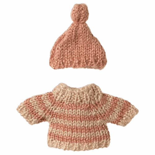maileg knitted sweater and hat big sister mouse