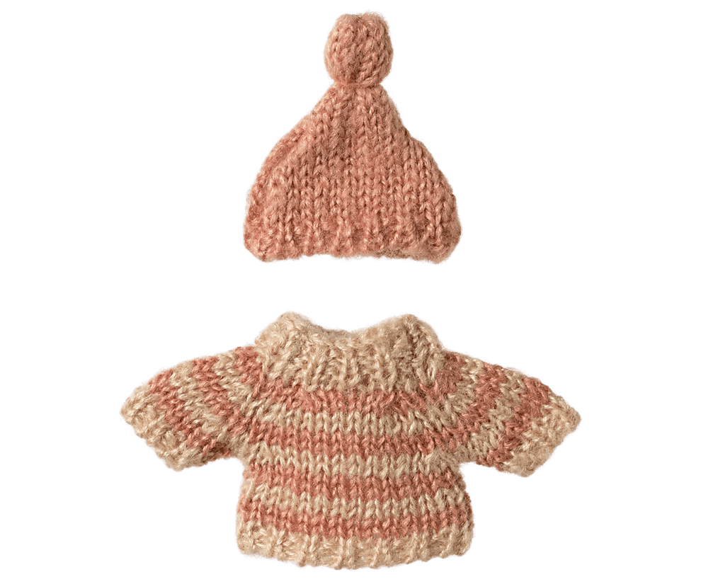maileg knitted sweater and hat big sister mouse