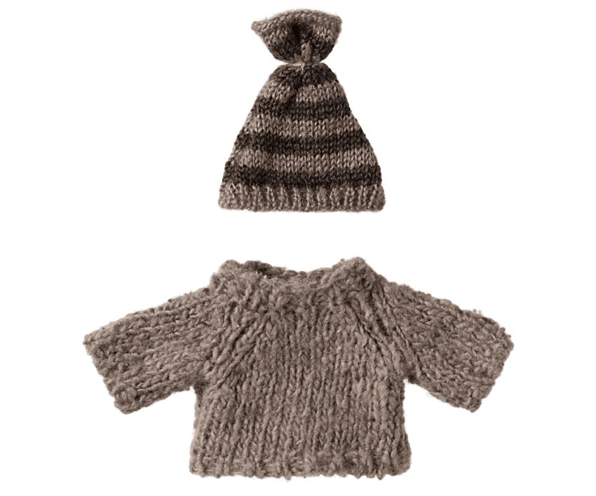 maileg knitted sweater and hat big brother mouse