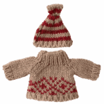 maileg knitted sweater and hat, mum mouse