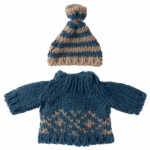 maileg knitted sweater and hat, dad mouse